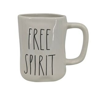 Rae Dunn Free Spirit Coffee Mug Artisan Collection Magenta Ivory Ceramic Cup